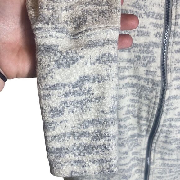 Zyia active textured knit grey/cream zip up jacket stretchy athleisure lounge - Picture 5 of 10